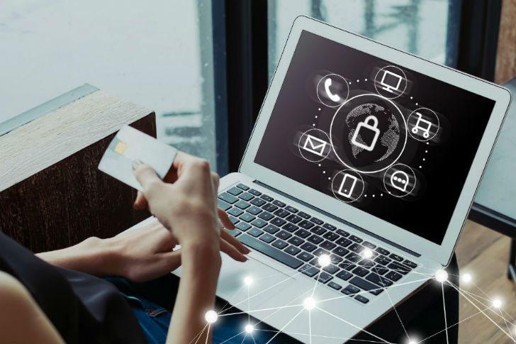 Laptop showing local search engine rankings security screen.