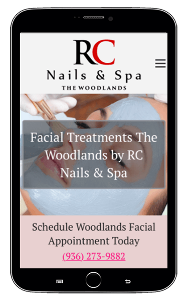 Completed mobile web design for a nail salon