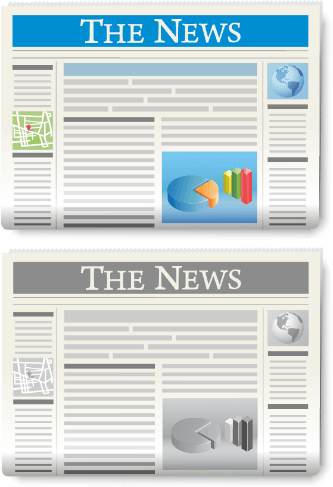 News papers showing content marketing writing