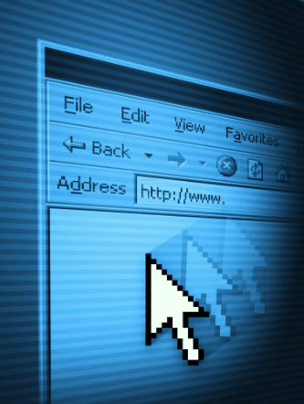 Web designer computer screen with arrow showing mistakes