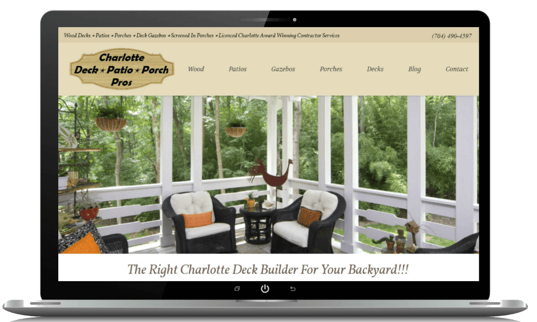 Deck builder website designs desktop screenshot