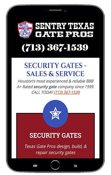 Mobile website design gate services mobile screenshot