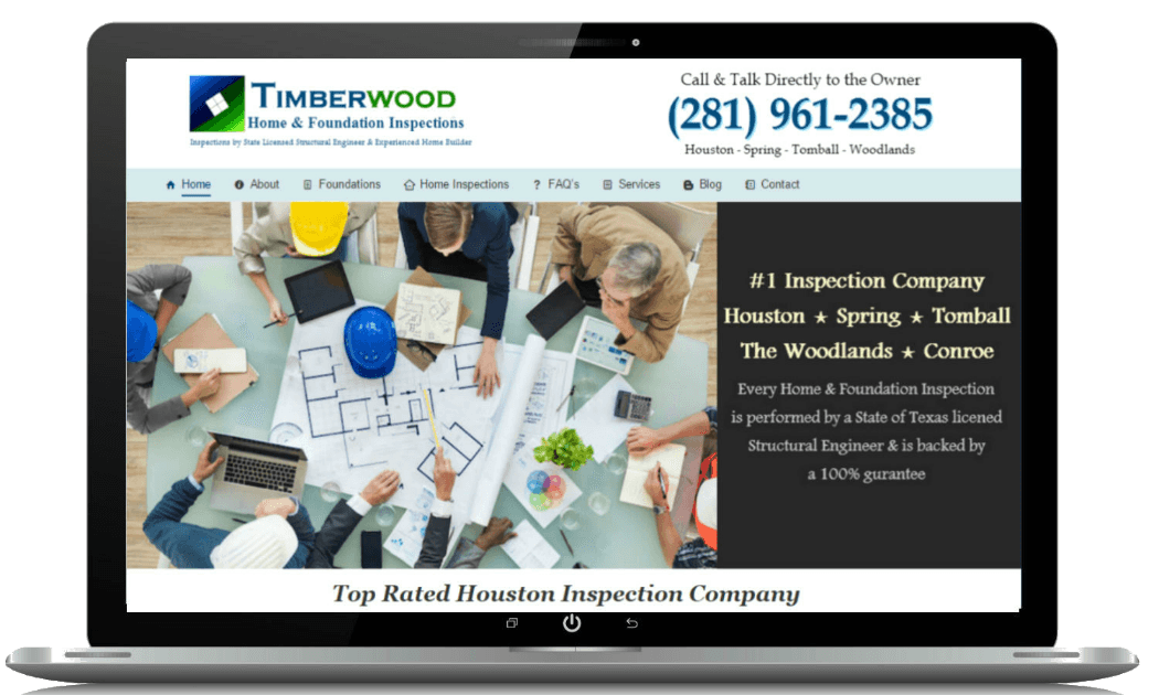 Home inspection website designs desktop screenshot