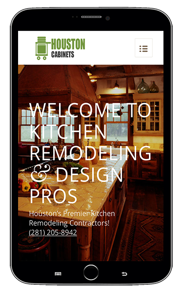 Kitchen cabinet contractors website designs mobile screenshot