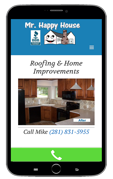 Home improvement website mobile screenshot