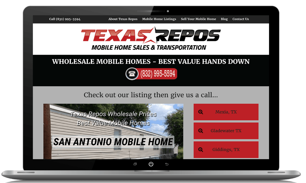 Professional SEO website desktop screenshot