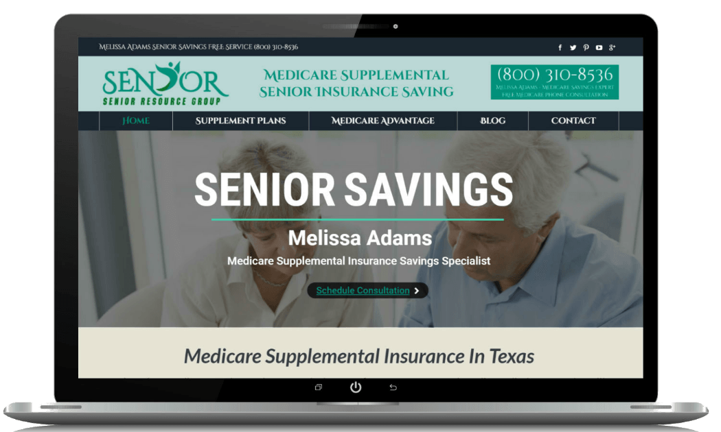 Insurance company website designs desktop screenshot