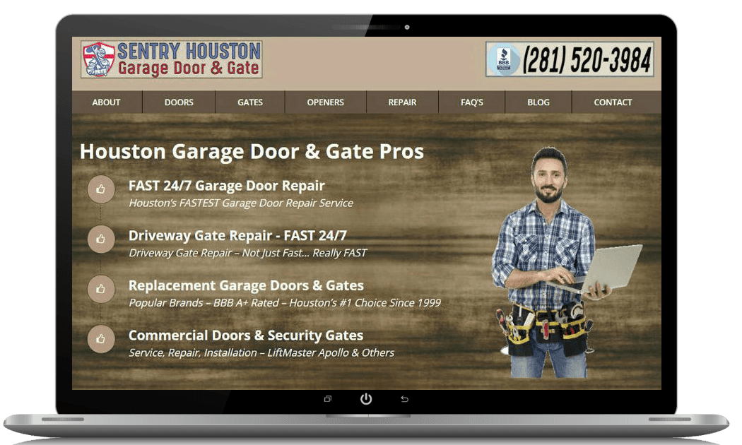 Garage door gate repair design desktop screenshot