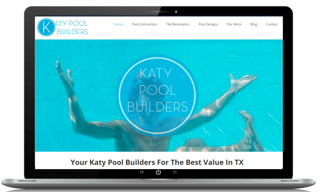 Contractor website designs for pool contractors desktop screenshot