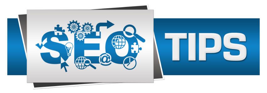 Local SEO tips blue and white sign